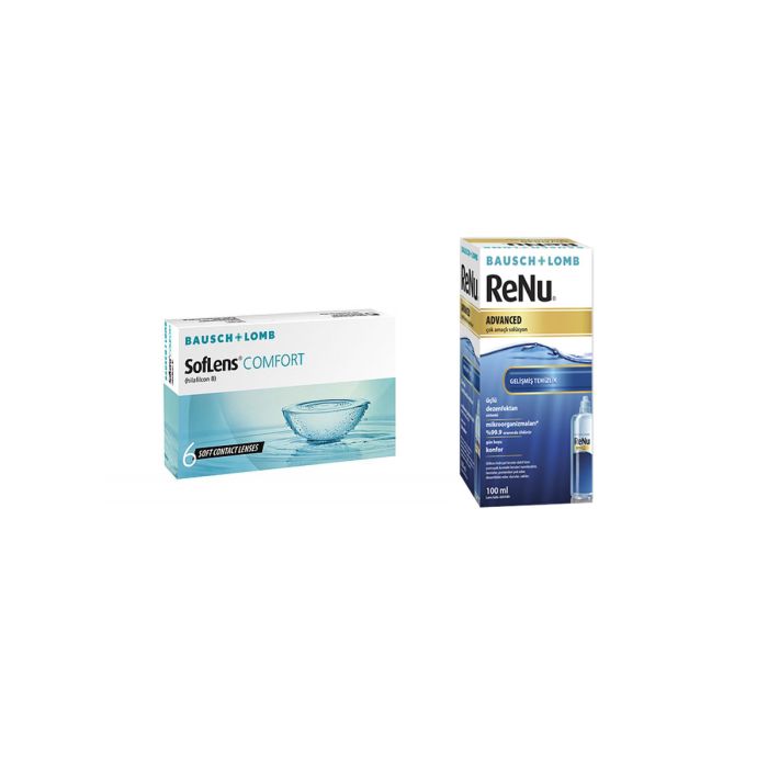 Soflens Comfort ( 6 φακοί ) Μηνιαίοι Μυωπίας + ΔΩΡΟ Renu Advanced 100ml
